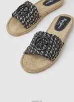 mujer sandalias siva de yute con jacquard Pepe Jeans 44JTZ683 negro - Imagen 3