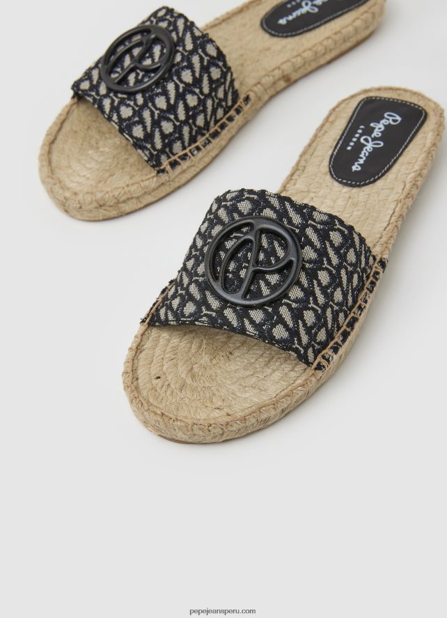mujer sandalias siva de yute con jacquard Pepe Jeans 44JTZ683 negro - Imagen 3