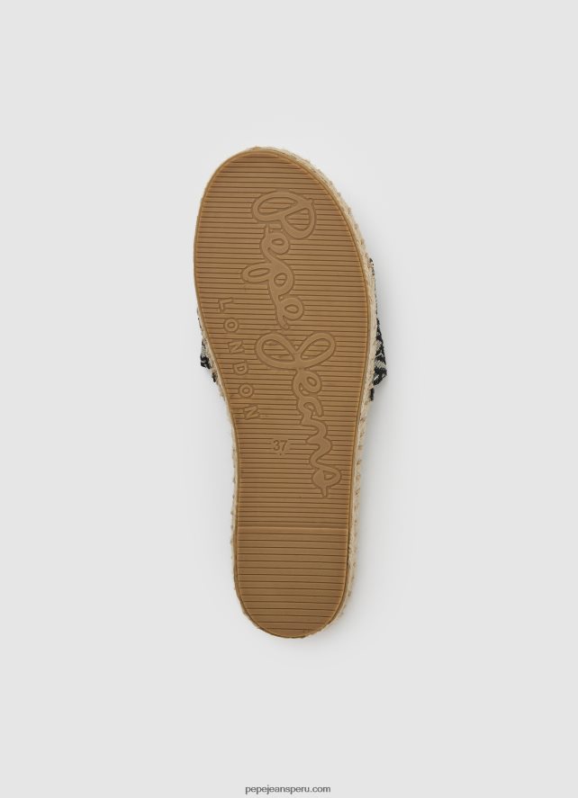 mujer sandalias siva de yute con jacquard Pepe Jeans 44JTZ683 negro - Imagen 5