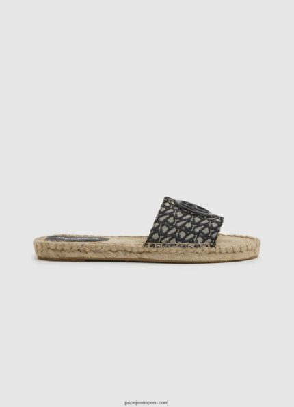 mujer sandalias siva de yute con jacquard Pepe Jeans 44JTZ683 negro
