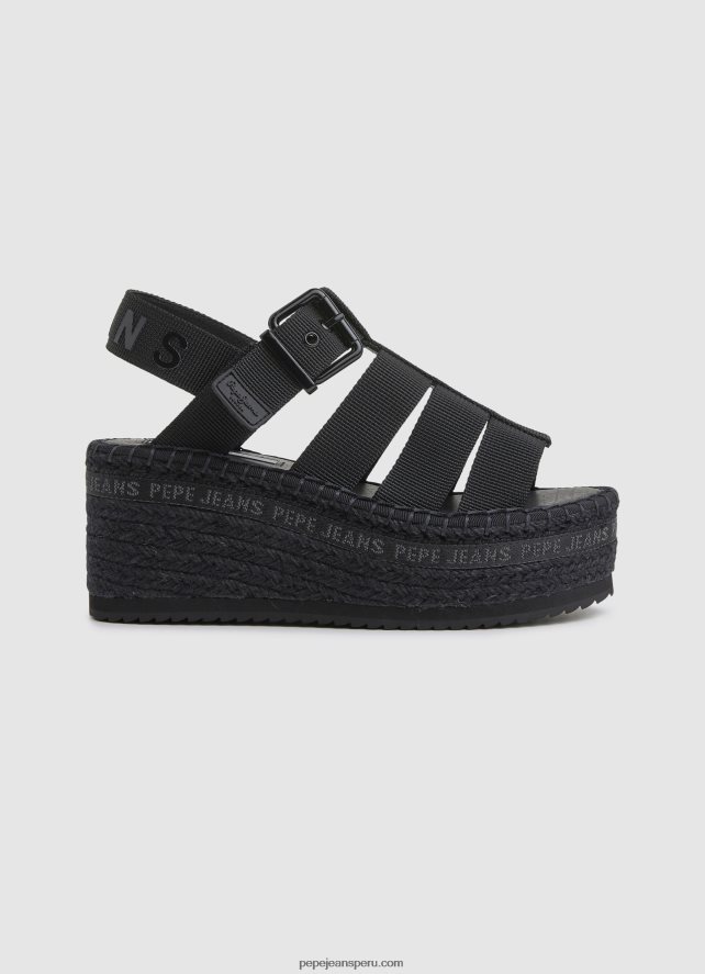 mujer_sandalias_witney_con_cuna_soleada_pepe_jeans_44jtz647_negro.jpg mujer sandalias witney con cuña soleada Pepe Jeans 44JTZ647 negro - Imagen 1