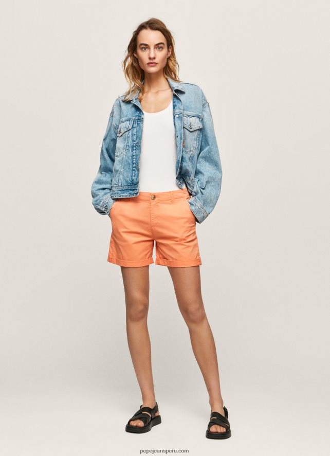 mujer shorts chinos de corte estándar Pepe Jeans 44JTZ522 durazno - Imagen 1