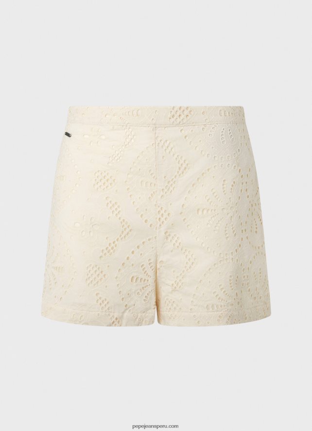 mujer shorts con detalles calados Pepe Jeans 44JTZ530 suero de la leche - Imagen 5