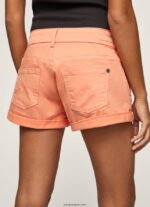 mujer shorts de algodón de corte regular Pepe Jeans 44JTZ526 durazno - Imagen 5