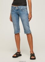 mujer shorts de mezclilla 3/4 de corte estándar Pepe Jeans 44JTZ508 mezclilla - Imagen 2