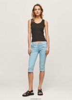mujer shorts de mezclilla 3/4 de corte estándar Pepe Jeans 44JTZ520 mezclilla