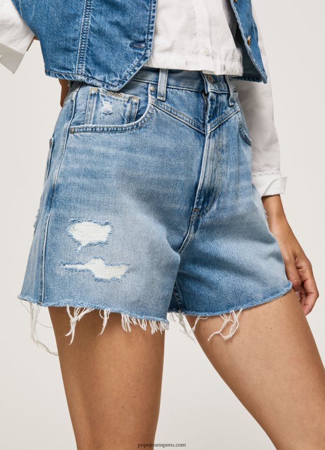 mujer shorts de mezclilla con corte globo Pepe Jeans 44JTZ481 mezclilla - Imagen 3