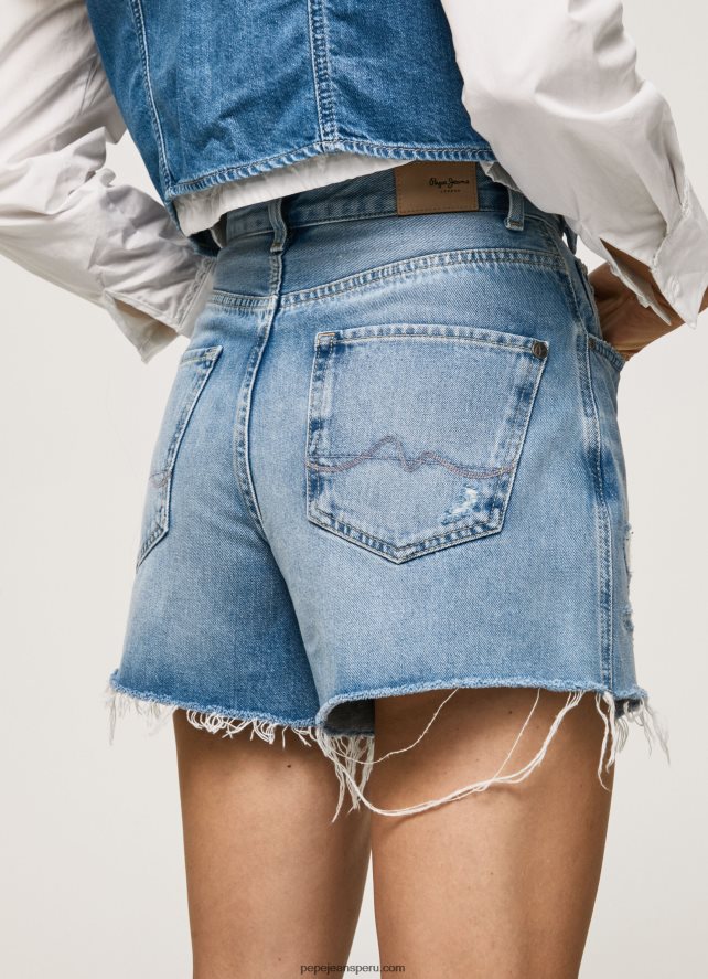 mujer shorts de mezclilla con corte globo Pepe Jeans 44JTZ481 mezclilla - Imagen 5