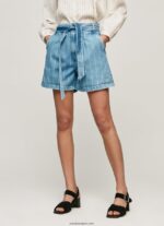 mujer shorts de mezclilla con estampado de rayas Pepe Jeans 44JTZ478 mezclilla - Imagen 2