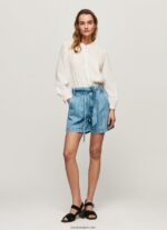 mujer shorts de mezclilla con estampado de rayas Pepe Jeans 44JTZ478 mezclilla
