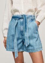 mujer shorts de mezclilla con estampado de rayas Pepe Jeans 44JTZ478 mezclilla - Imagen 3