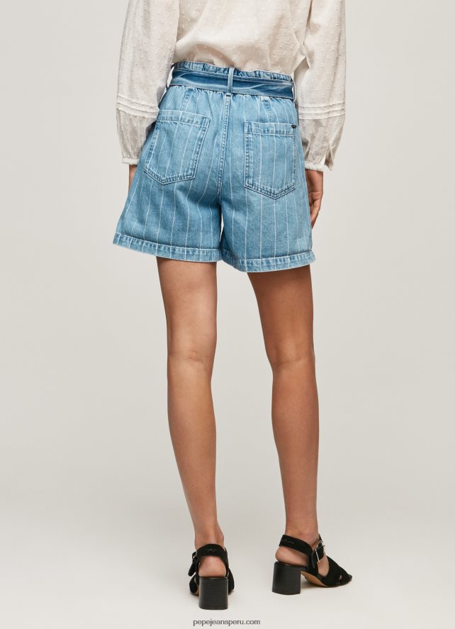 mujer shorts de mezclilla con estampado de rayas Pepe Jeans 44JTZ478 mezclilla - Imagen 5
