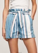 mujer shorts de mezclilla con estampado de rayas Pepe Jeans 44JTZ493 mezclilla - Imagen 3