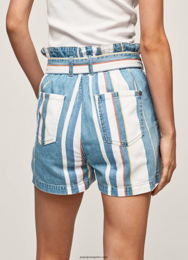 mujer shorts de mezclilla con estampado de rayas Pepe Jeans 44JTZ493 mezclilla - Imagen 5