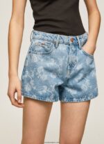mujer shorts de mezclilla con estampado floral Pepe Jeans 44JTZ502 mezclilla - Imagen 3