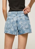 mujer shorts de mezclilla con estampado floral Pepe Jeans 44JTZ502 mezclilla - Imagen 5
