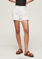 mujer shorts de mezclilla con flores bordadas Pepe Jeans 44JTZ512 mezclilla - Imagen 3