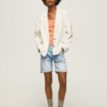 mujer shorts de mezclilla de corte estándar Pepe Jeans 44JTZ499 mezclilla