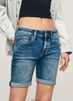 mujer shorts de mezclilla de corte estándar Pepe Jeans 44JTZ513 mezclilla - Imagen 3
