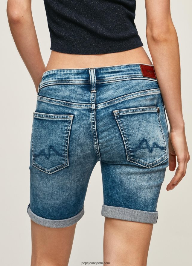 mujer shorts de mezclilla de corte estándar Pepe Jeans 44JTZ513 mezclilla - Imagen 5