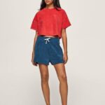 mujer shorts deportivos con logo bordado Pepe Jeans 44JTZ532 jarman