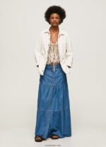 mujer sobrecamisa de mezclilla con estampado de rayas Pepe Jeans 44JTZ353 mezclilla - Imagen 2