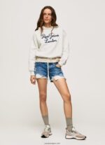 mujer suéter con logo bordado Pepe Jeans 44JTZ269 mousse - Imagen 2