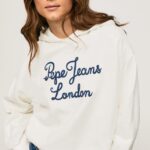 mujer suéter con logo bordado Pepe Jeans 44JTZ269 mousse