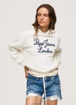 mujer suéter con logo bordado Pepe Jeans 44JTZ269 mousse - Imagen 3