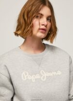 mujer suéter con logo estampado Pepe Jeans 44JTZ267 gris marga - Imagen 3