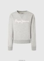 mujer suéter con logo estampado Pepe Jeans 44JTZ267 gris marga - Imagen 5