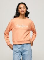 mujer suéter con logo estampado Pepe Jeans 44JTZ274 durazno - Imagen 2