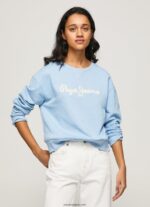 mujer suéter con logo estampado Pepe Jeans 44JTZ275 bahía - Imagen 2