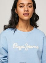mujer suéter con logo estampado Pepe Jeans 44JTZ275 bahía - Imagen 3