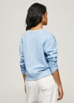 mujer suéter con logo estampado Pepe Jeans 44JTZ275 bahía - Imagen 4