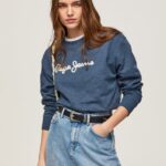 mujer suéter con logo estampado Pepe Jeans 44JTZ276 dulwich