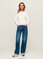 mujer suéter con logo estampado Pepe Jeans 44JTZ286 blanco - Imagen 2