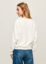 mujer suéter con logo estampado Pepe Jeans 44JTZ286 blanco - Imagen 4