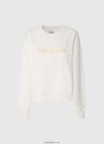 mujer suéter con logo estampado Pepe Jeans 44JTZ286 blanco - Imagen 5