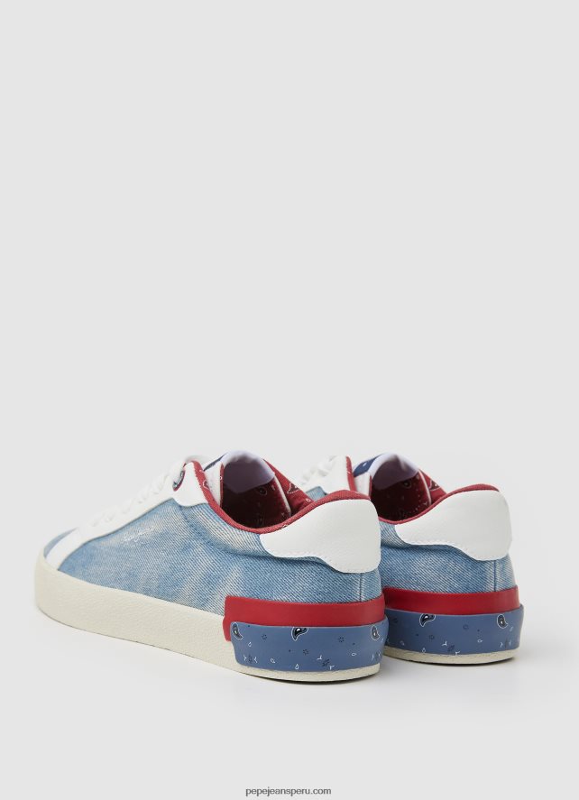 mujer tenis Kenton de lona vaquera Pepe Jeans 44JTZ627 fábrica azul - Imagen 4