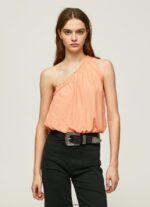 mujer top con escote asimétrico Pepe Jeans 44JTZ355 durazno