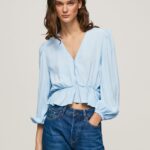 mujer top corto con cuello en V Pepe Jeans 44JTZ326 bahía