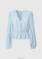 mujer top corto con cuello en V Pepe Jeans 44JTZ326 bahía - Imagen 5