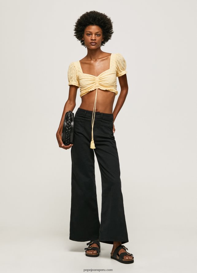 mujer top de algodón con detalles calados Pepe Jeans 44JTZ331 brillar - Imagen 2