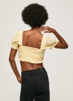 mujer top de algodón con detalles calados Pepe Jeans 44JTZ331 brillar - Imagen 4