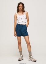 mujer top de algodón con flores bordadas Pepe Jeans 44JTZ232 blanco - Imagen 2