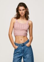 mujer top tejido con tirantes Pepe Jeans 44JTZ247 rosa nublado - Imagen 3