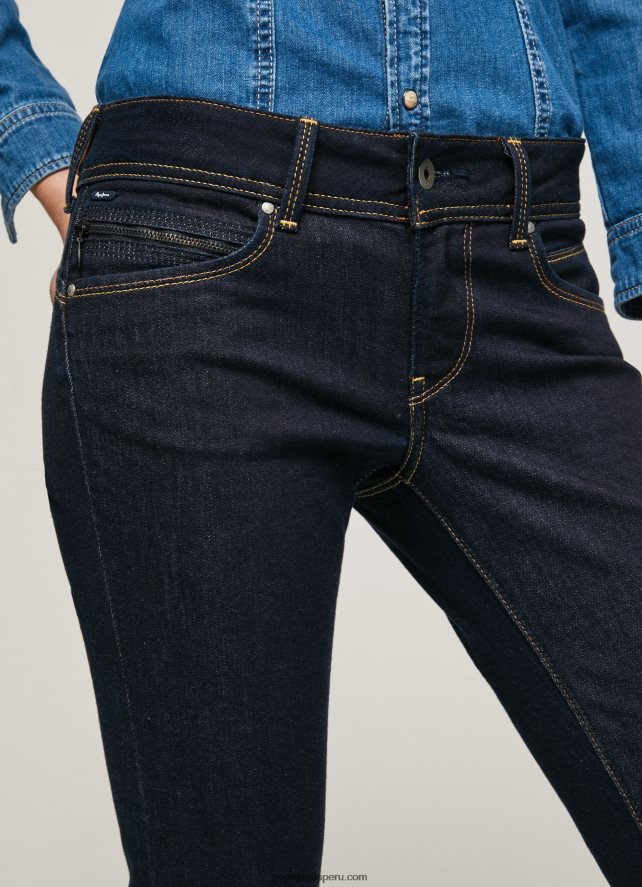 mujer vaqueros brooke de corte slim con cintura media Pepe Jeans 44JTZ9 mezclilla - Imagen 3