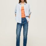 mujer vaqueros Carey de tiro medio holgados Pepe Jeans 44JTZ80 mezclilla