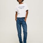mujer vaqueros Carey de tiro medio holgados Pepe Jeans 44JTZ86 mezclilla